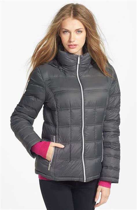 michael kors packable down jacket grey|Michael Kors packable down fill.